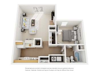 1 bed, 1 bath, 742 sqft, $1,160