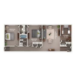 2 beds, 1 bath, 960 sqft, $1,125