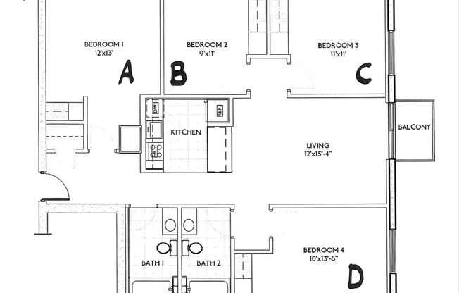 1 bed, 2 baths, 980 sqft, $799, Unit 1216-509C