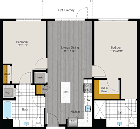 2 beds, 2 baths, 1,015 sqft, $2,527