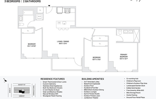 3 beds, 2 baths, $10,075, Unit 1601