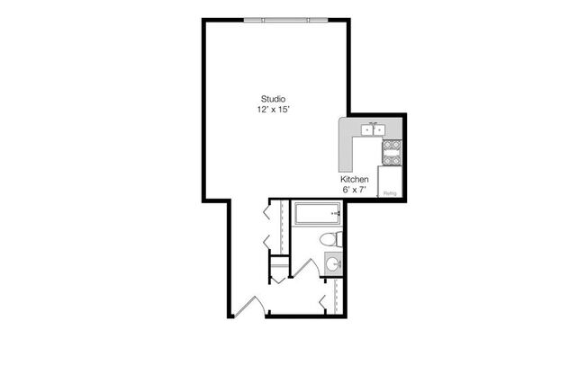 Studio, 1 bath, 400 sqft, $1,415, Unit 315