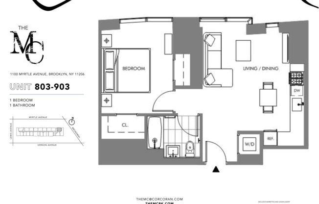 1 bed, 1 bath, $3,236, Unit 903