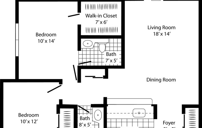 2 beds, 2 baths, 940 sqft, $1,475, Unit 1611109s