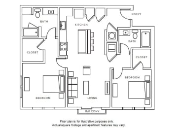 2 beds, 2 baths, 1,167 sqft, $2,364