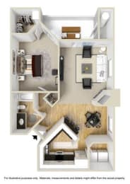 aztec one bedroom one bath floor plan