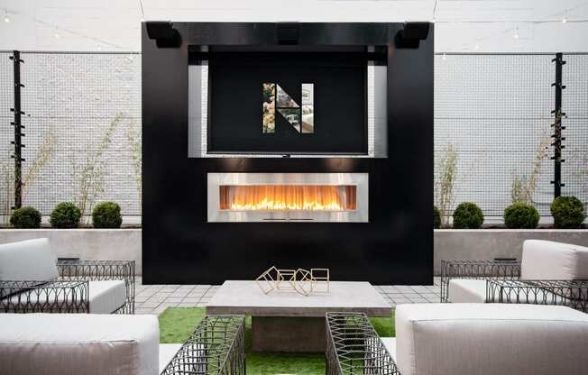 North Hollow Apartments Exterior Fire Place