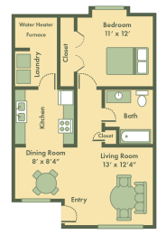 1 bed, 1 bath, 720 sqft, $925