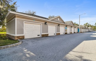 Detached garage on a sunny day