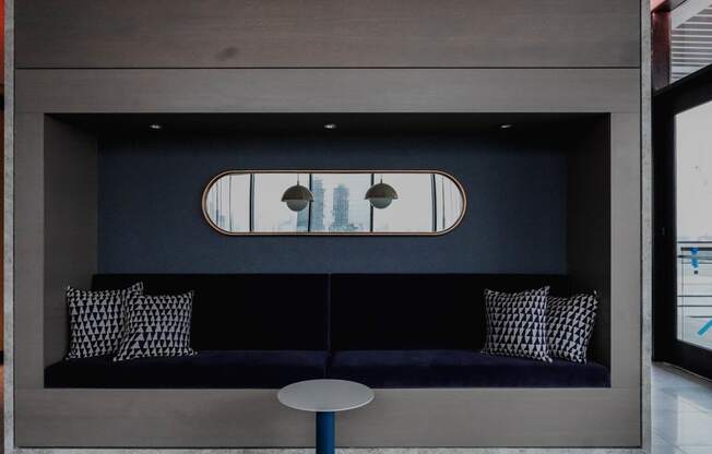 a living room with a couch and a table at The Lively, New Jersey 