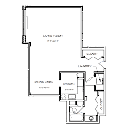 Studio, 1 bath, 733 sqft, $1,599