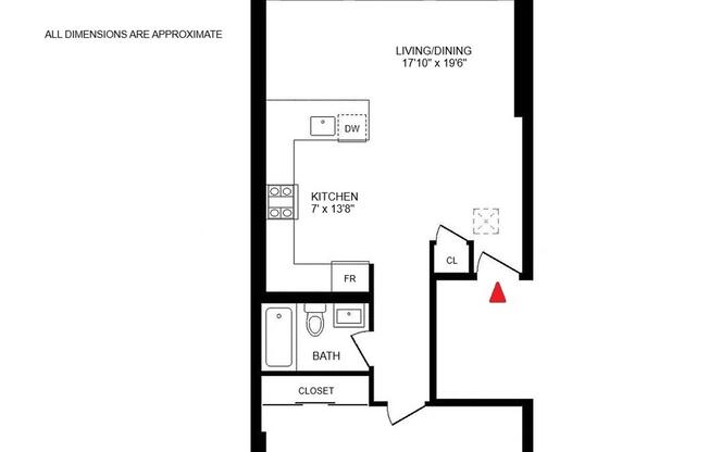 1 bed, 1 bath, $3,600, Unit 2