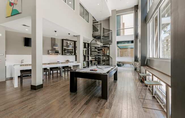 City House Apartments Clubhouse and Pool Table