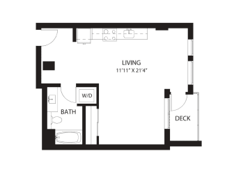 Studio, 1 bath, 586 sqft, $2,475