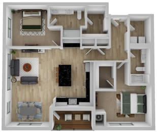 2 beds, 2 baths, 1,332 sqft, $2,507