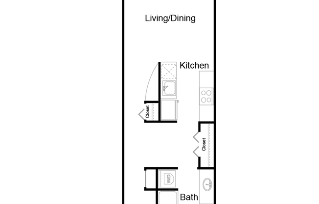 Studio, 1 bath, 566 sqft, $1,627
