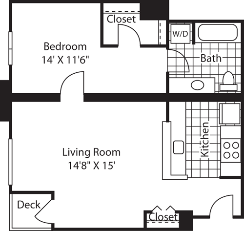 1 bed, 1 bath, 732 sqft, $2,413