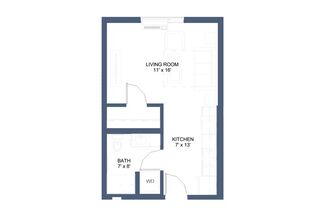 Studio, 1 bath, 408 sqft, $1,099, Unit 202