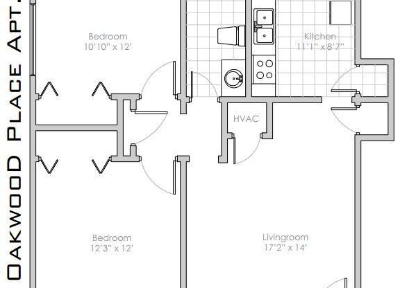 2 beds, 1 bath, 728 sqft, $795, Unit F1