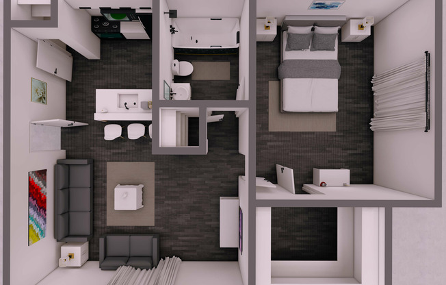 1 bed, 1 bath, 667 sqft, $1,100