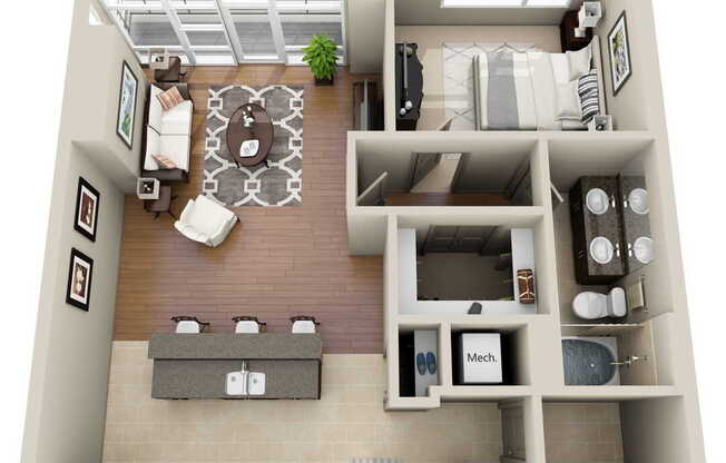 1 bed, 1 bath, 963 sqft, $4,054