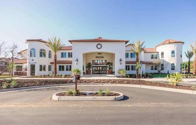Front clubhouse building New apartments in Fresno at The Villas at Ellis Manor, Fresno, CA
