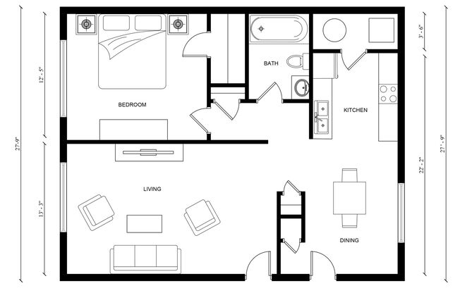 1 bed, 1 bath, 750 sqft, $850, Unit C19