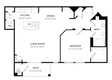 1 bed, 1 bath, 975 sqft, $1,690