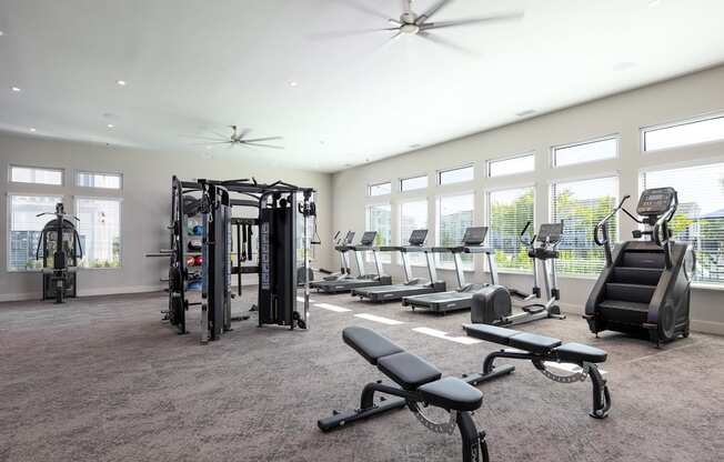 the gym at the preserve apartments