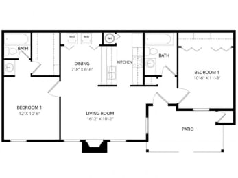 2 beds, 2 baths, 900 sqft, $1,220