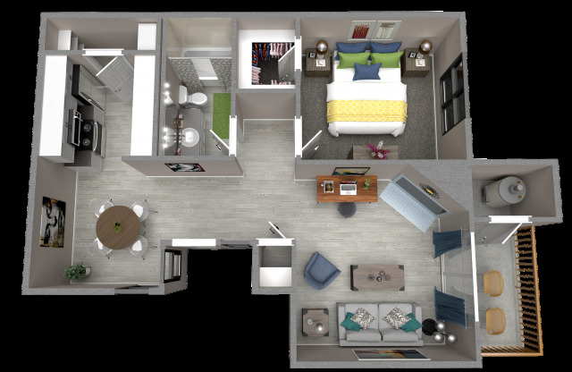 1 bed, 1 bath, 733 sqft, $1,599