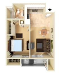  Floor Plan One Bedroom One Bath