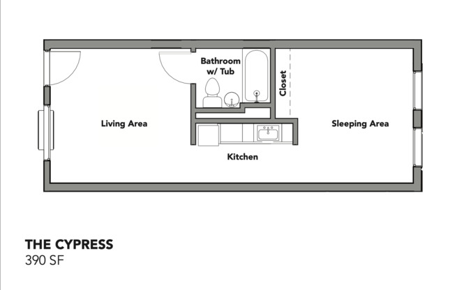 Studio, 1 bath, 390 sqft, $1,550, Unit The Perch - 1