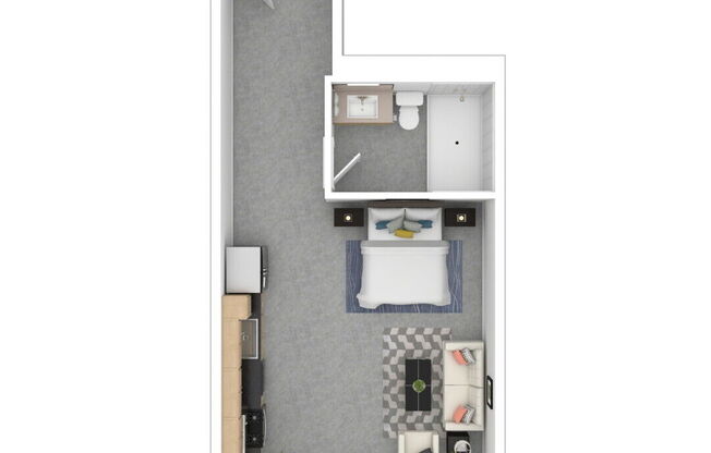 Studio, 1 bath, 450 sqft, $3,491