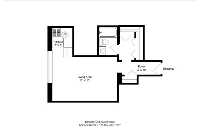 Studio, 1 bath, 305 sqft, $1,195, Unit 309