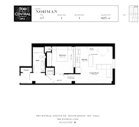 1 bed, 1 bath, 625 sqft, $1,655