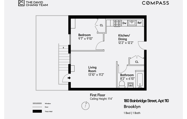 1 bed, 1 bath, $3,695, Unit 110