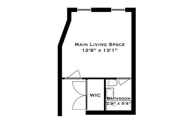 Studio, 1 bath, 213 sqft, $1,800, Unit 1B