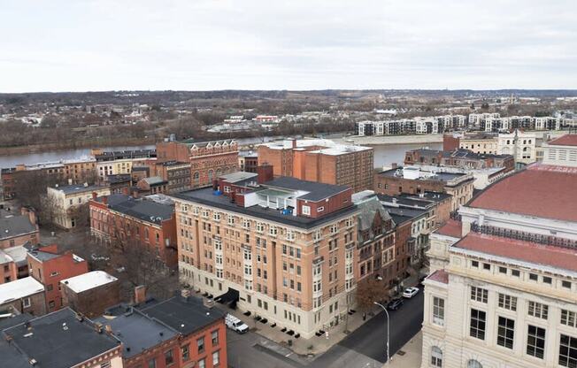 a view of a city from the roof of a building