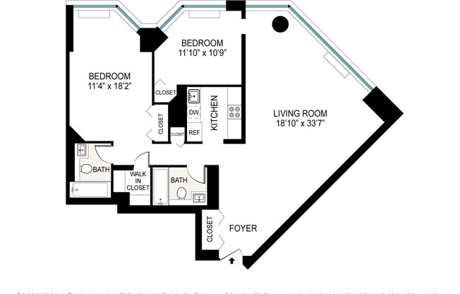 2 beds, 2 baths, 1,085 sqft, $7,100, Unit 29J