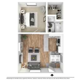 1 bed, 1 bath, 630 sqft, $985