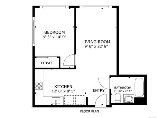 1 bed, 1 bath, 590 sqft, $3,000, Unit 9B