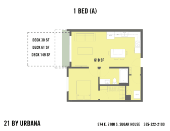 1 bed, 1 bath, 610 sqft, $1,925