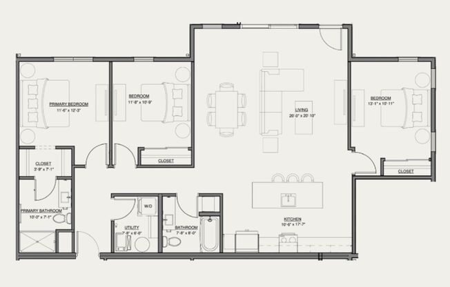 3 beds, 2 baths, 1,526 sqft, $2,895, Unit 1471