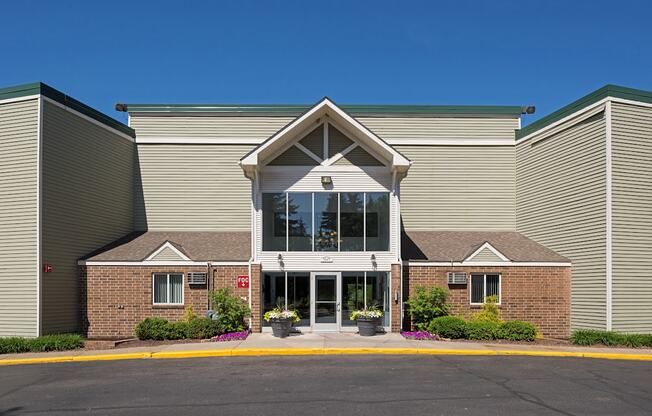 Front of building at Pheasant Park Apartments, New Hope, MN, 55428-5401
