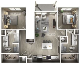 2 beds, 2 baths, 1,215 sqft, $2,379