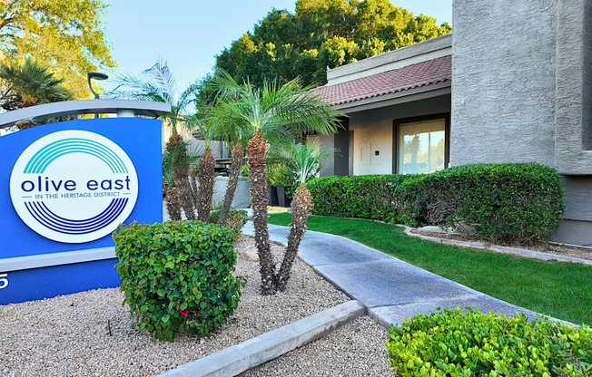 Monument Sign at Olive East Apartment in Gilbert Arizona