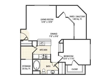 1 bed, 1 bath, 850 sqft, $1,596