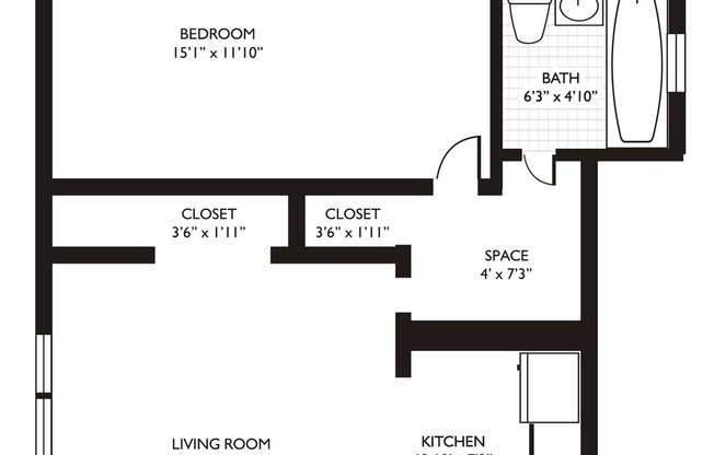 1 bed, 1 bath, 402 sqft, $1,675, Unit 512