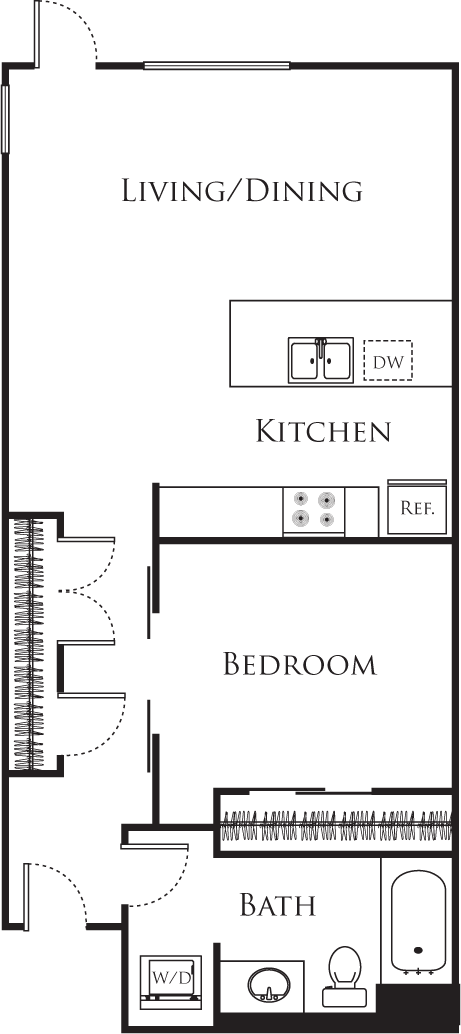 Studio, 1 bath, 729 sqft, $2,040, Unit 214